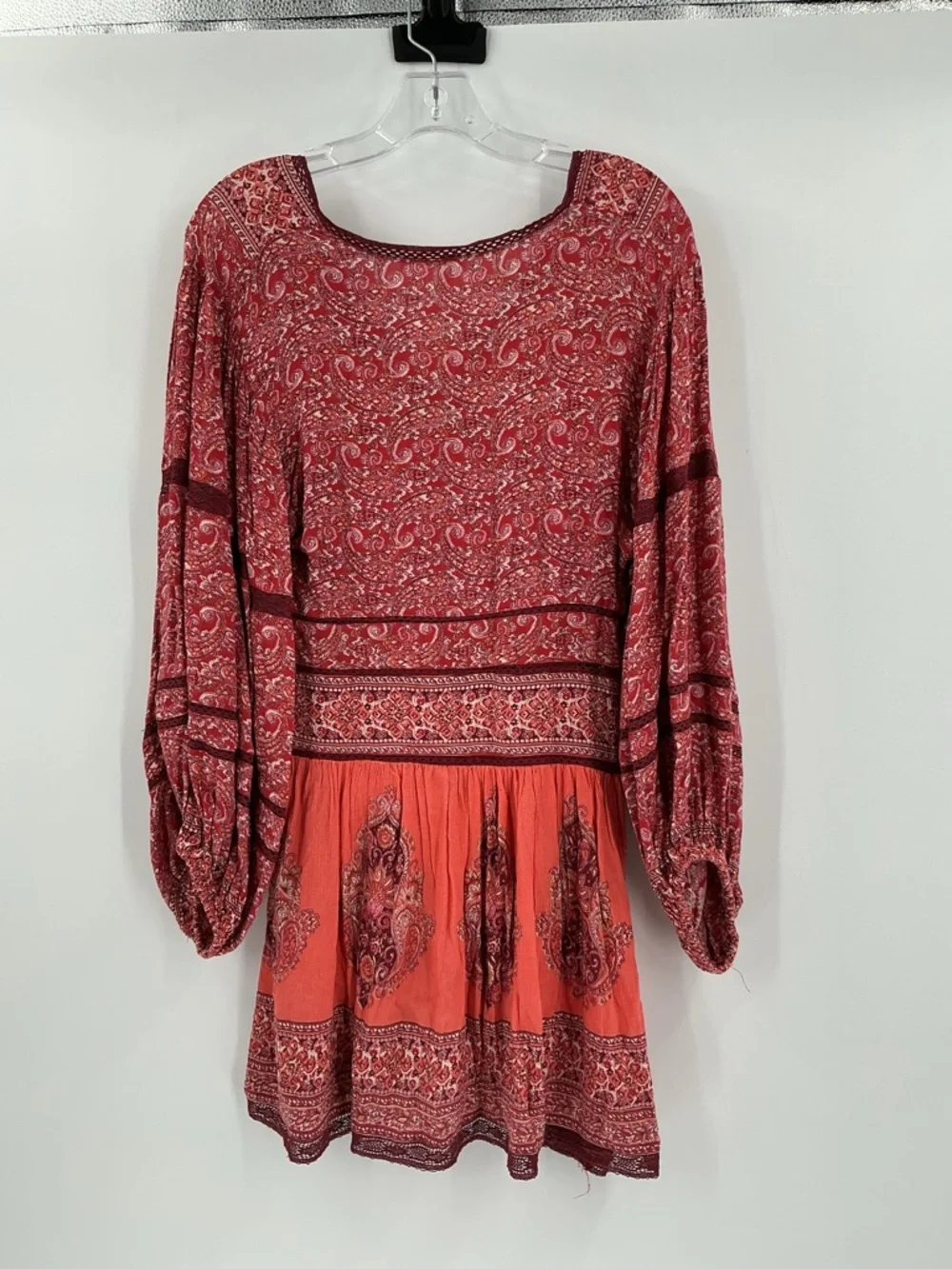 Free People Luna Scarf Print Tunic in red. - Picture 5 of 9